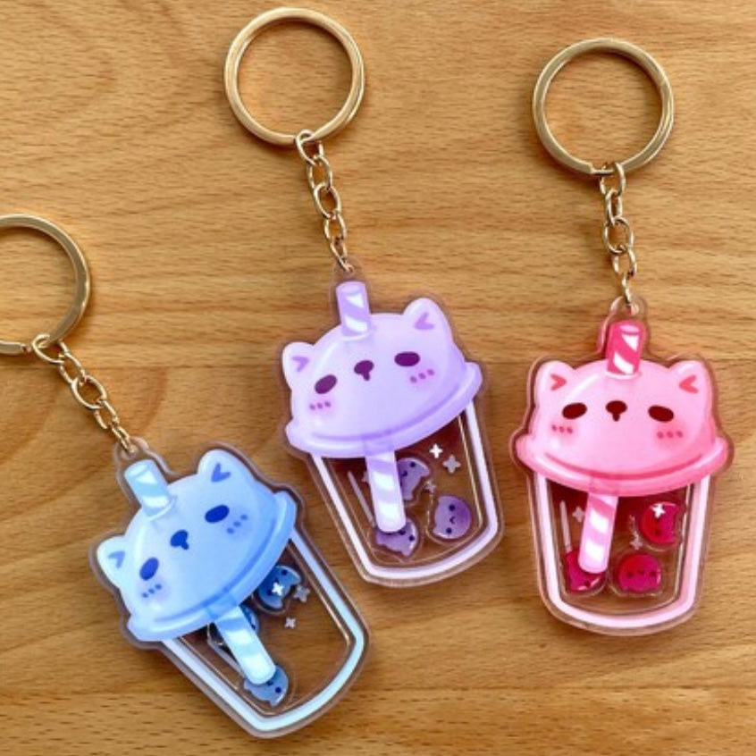 Cat Boba Shaker Acrylic Keychain