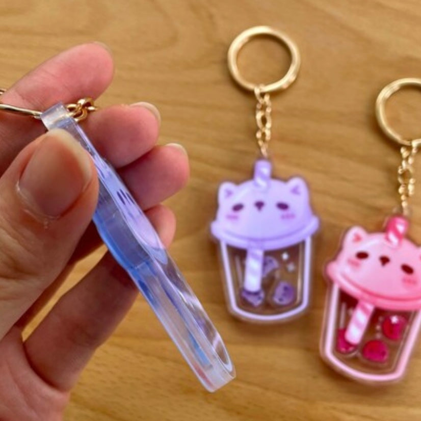 Cat Boba Shaker Acrylic Keychain