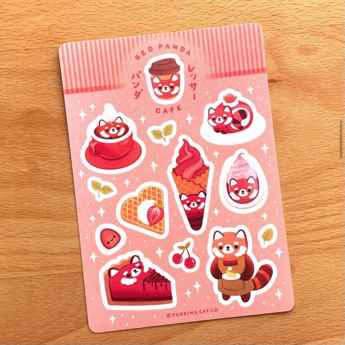 Red Panda Cafe Sticker Sheet