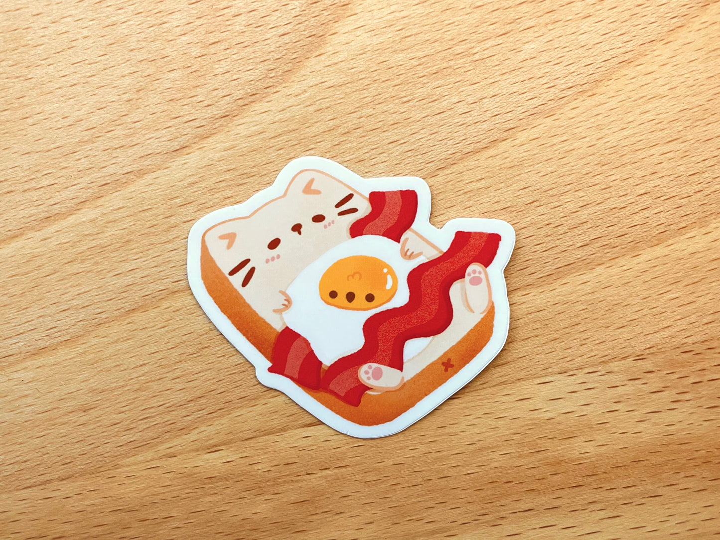 Bacon and Egg Cat Toast Sticker