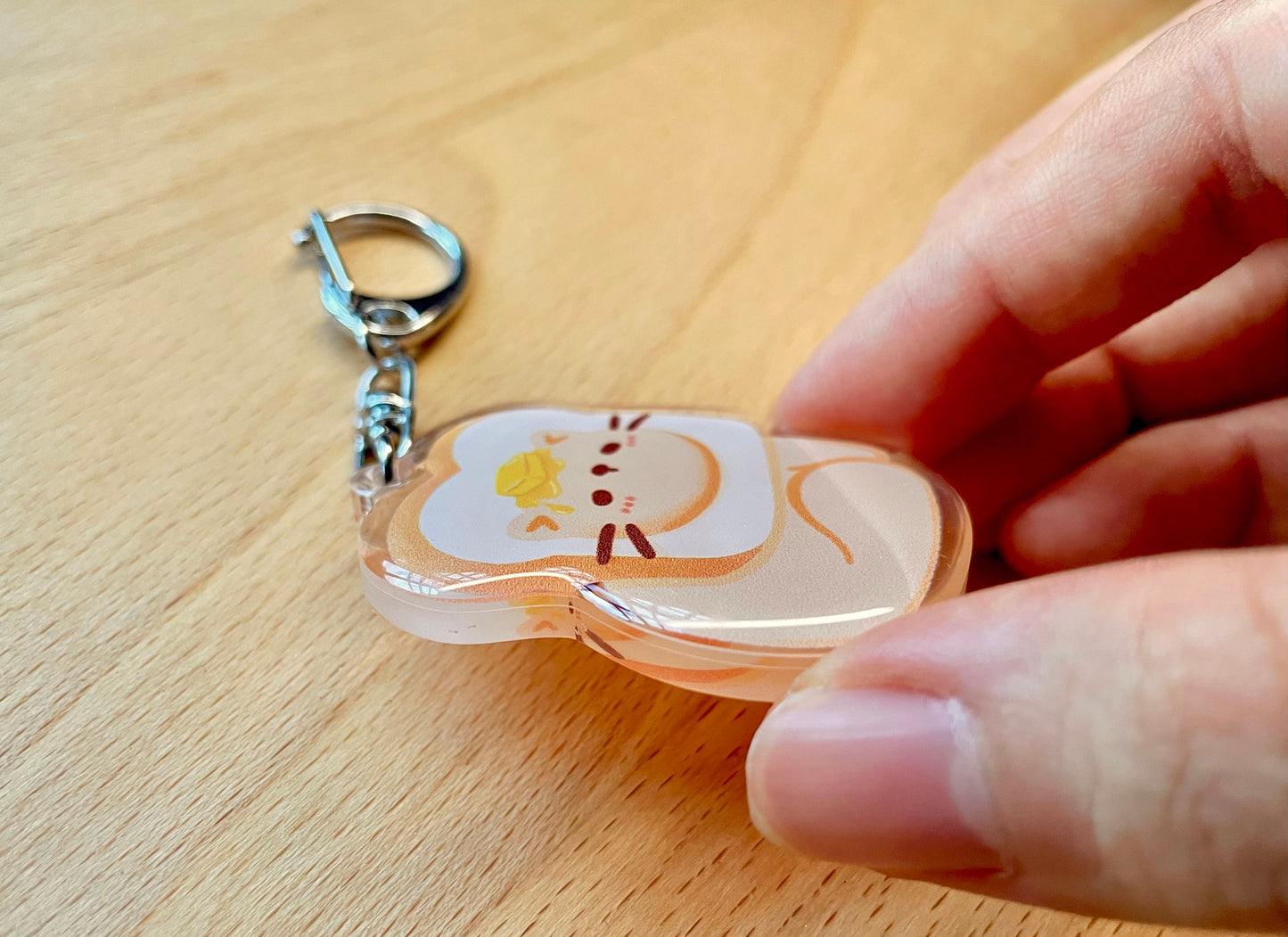 Bread & Butter Hat Cat Acrylic Keychain