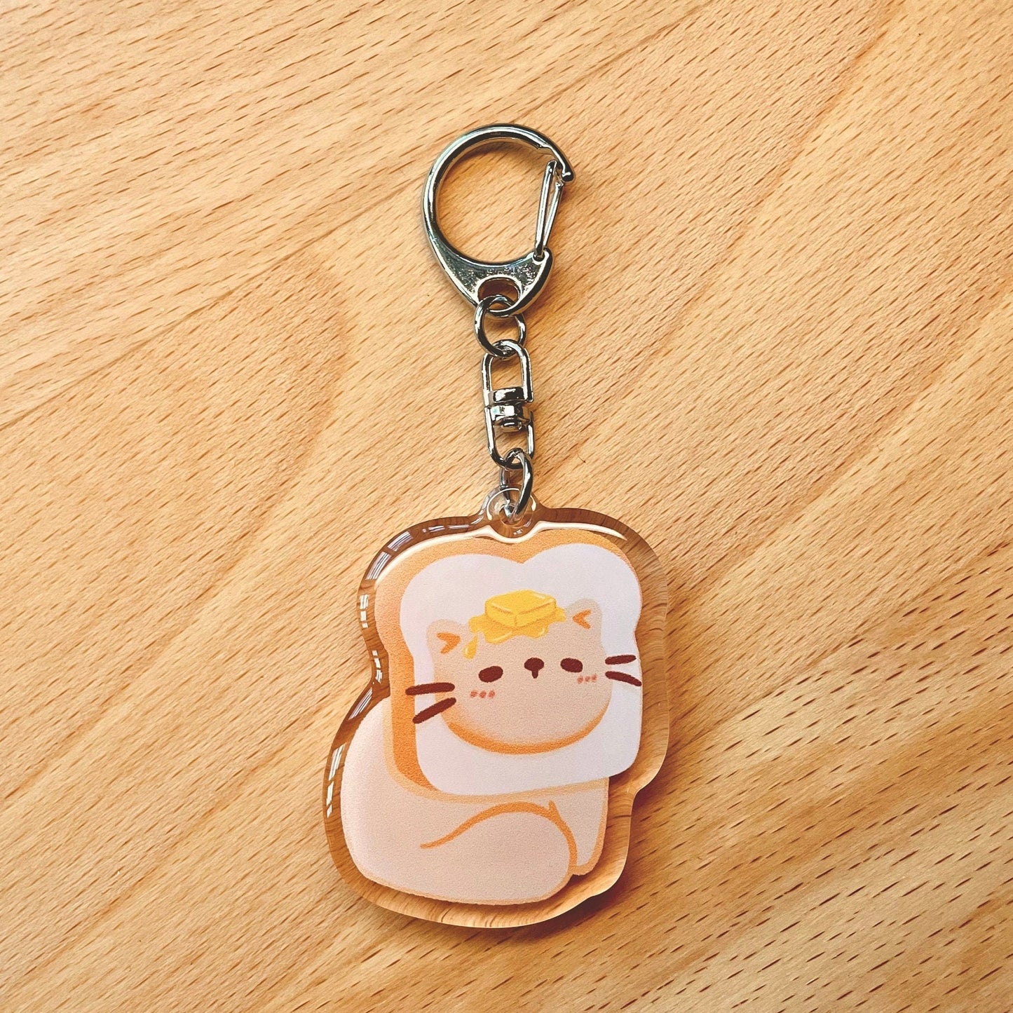 Bread & Butter Hat Cat Acrylic Keychain