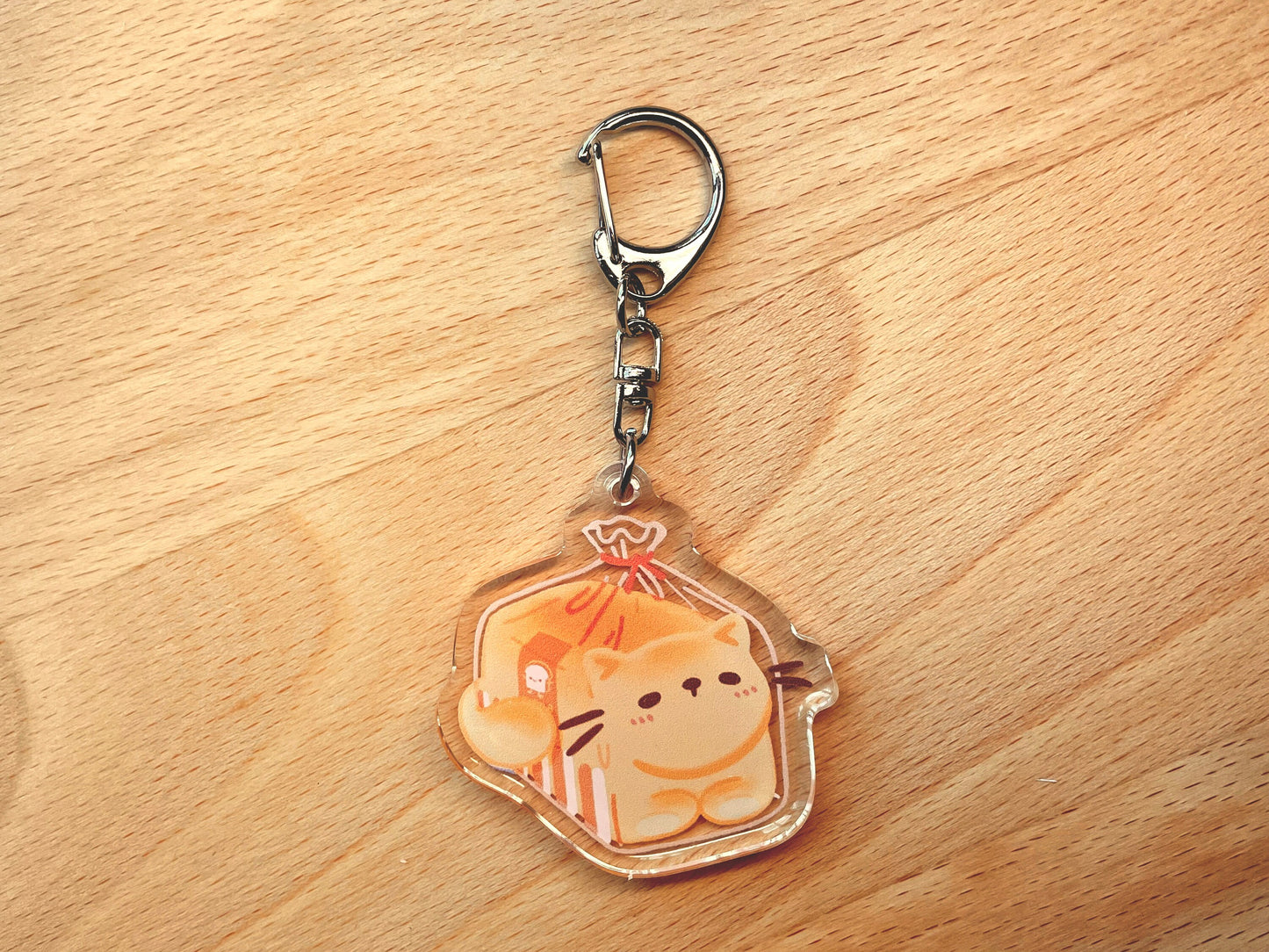 Cute Cat Loaf Acrylic Keychain