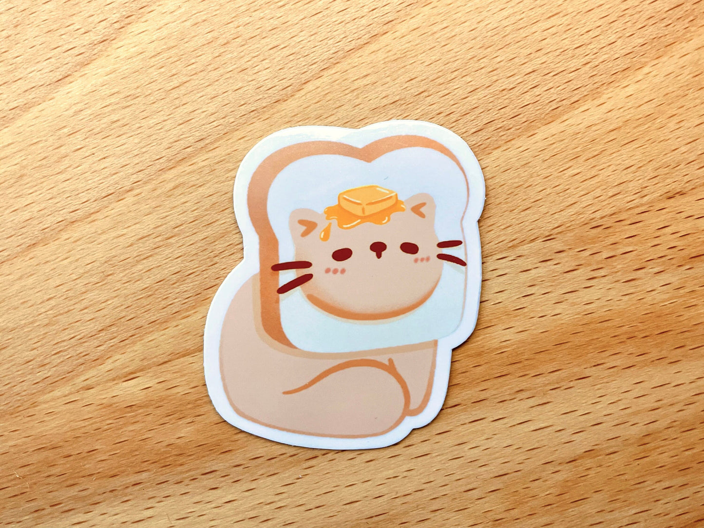 Bread & Butter Hat Cat Sticker