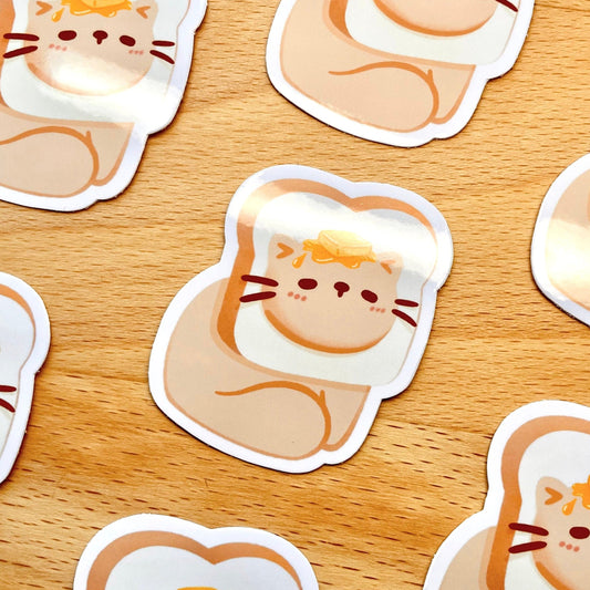 Bread & Butter Hat Cat Sticker