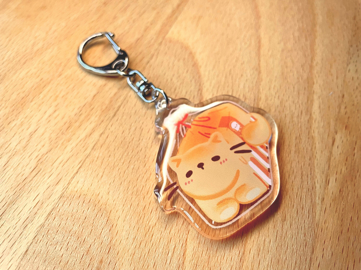 Cute Cat Loaf Acrylic Keychain