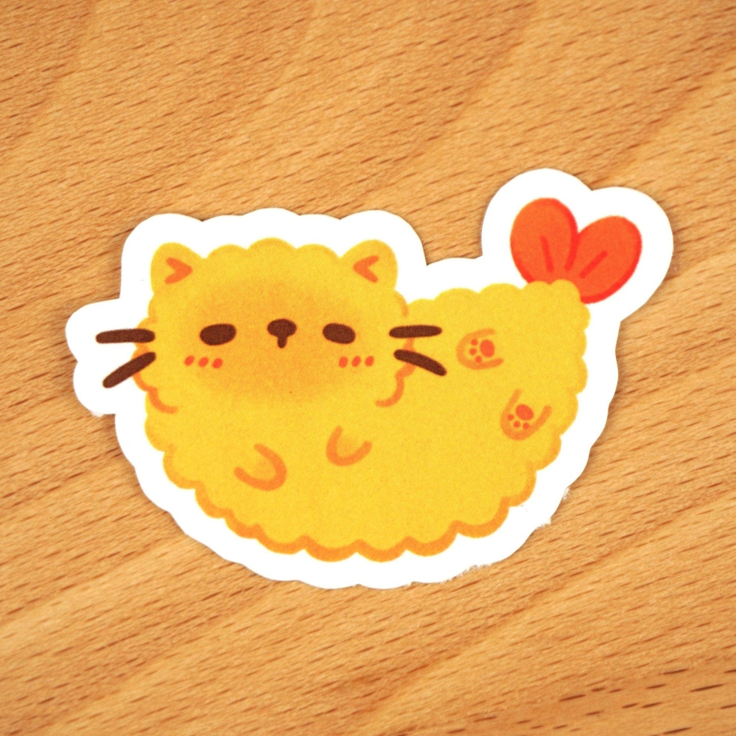 Prawn Tempura Cat Sticker