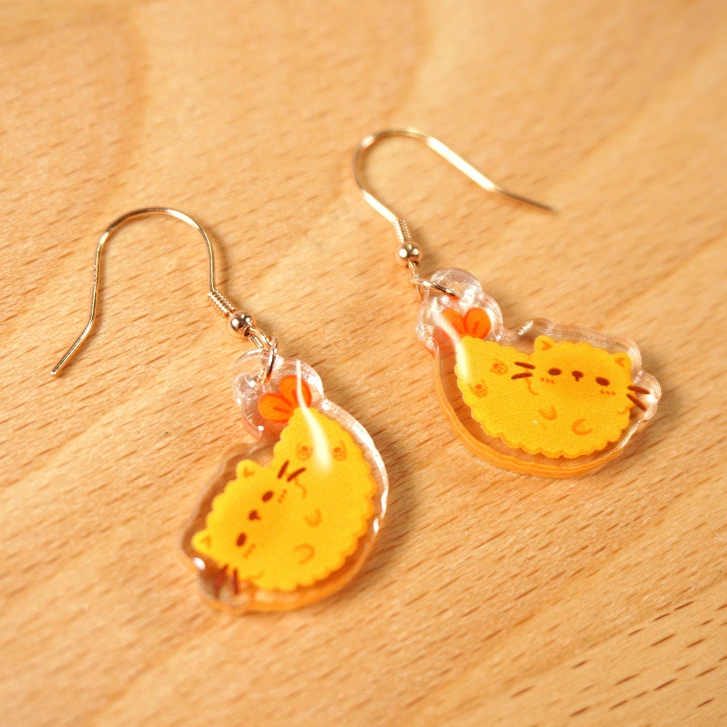 Cat Tempura Acrylic Earrings