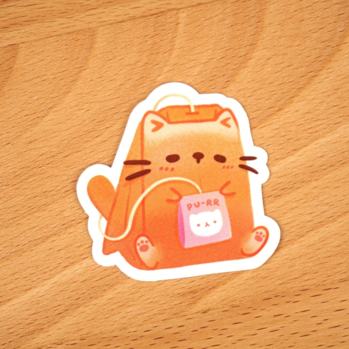 Purr Cat Tea Bag Sticker