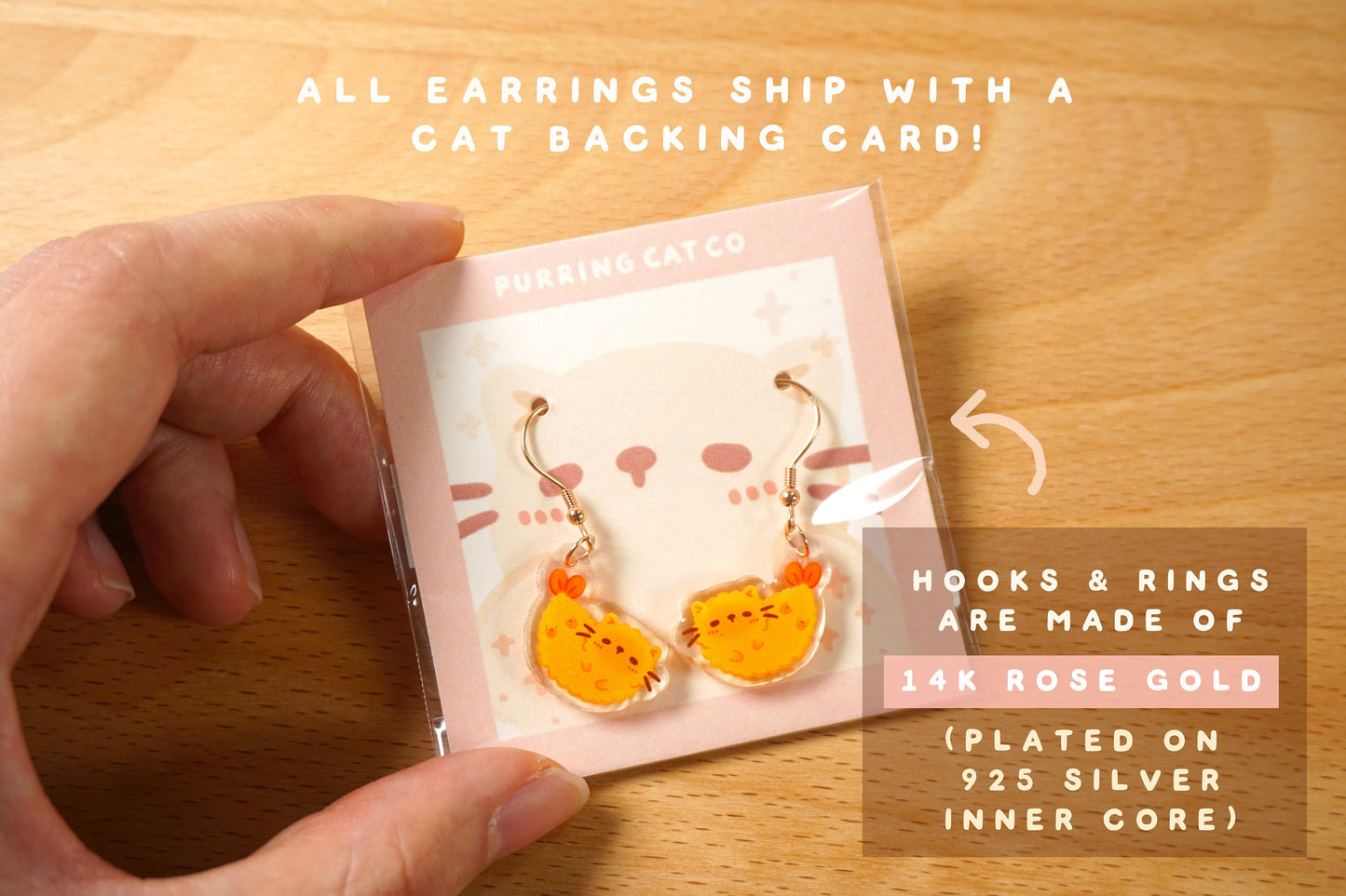 Cute Cat Loaf Acrylic Earrings