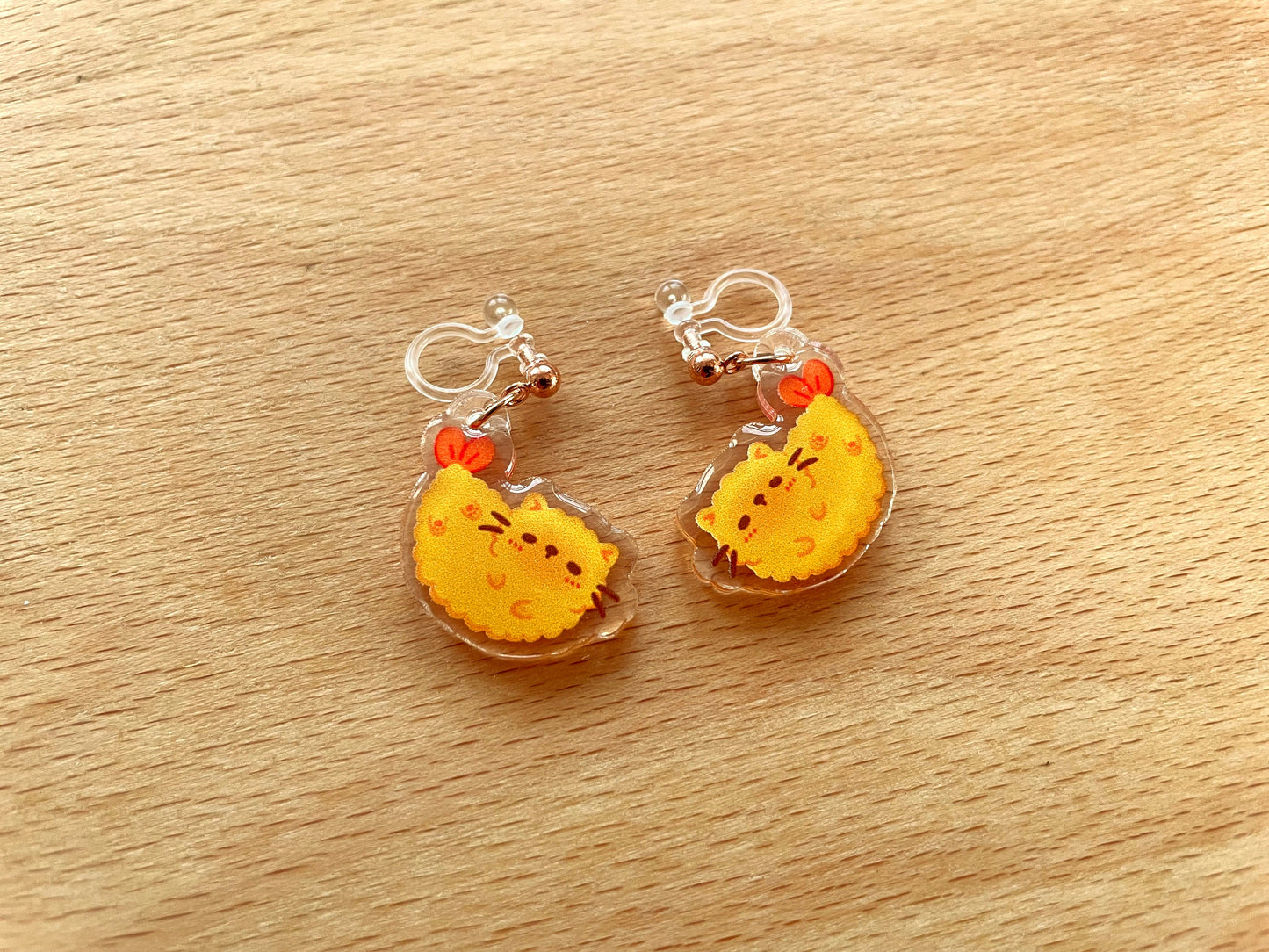 Cat Tempura Acrylic Earrings