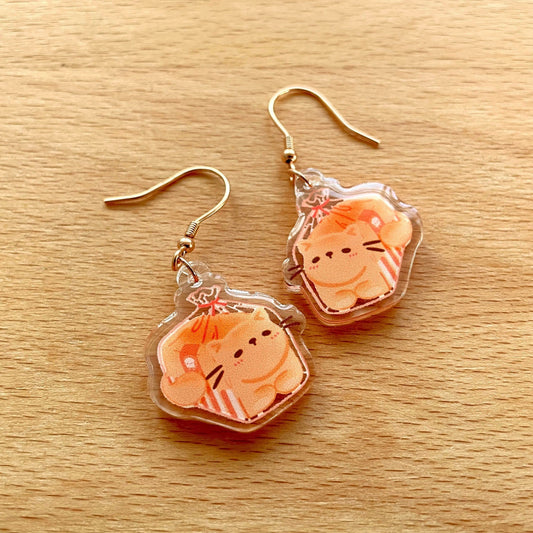 Cute Cat Loaf Acrylic Earrings