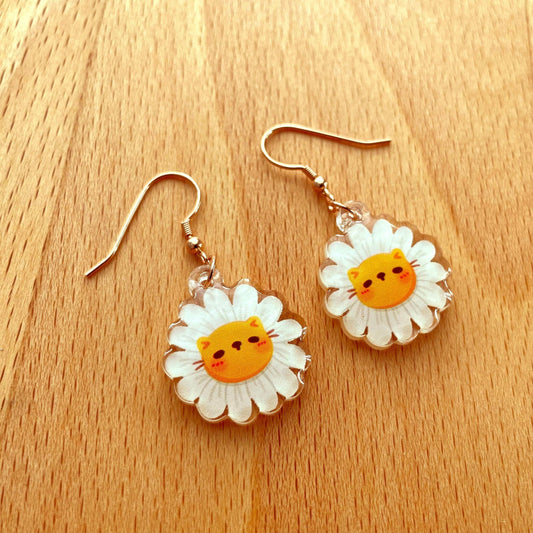 Daisy Cat Acrylic Earrings