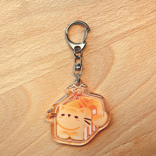 Cute Cat Loaf Acrylic Keychain