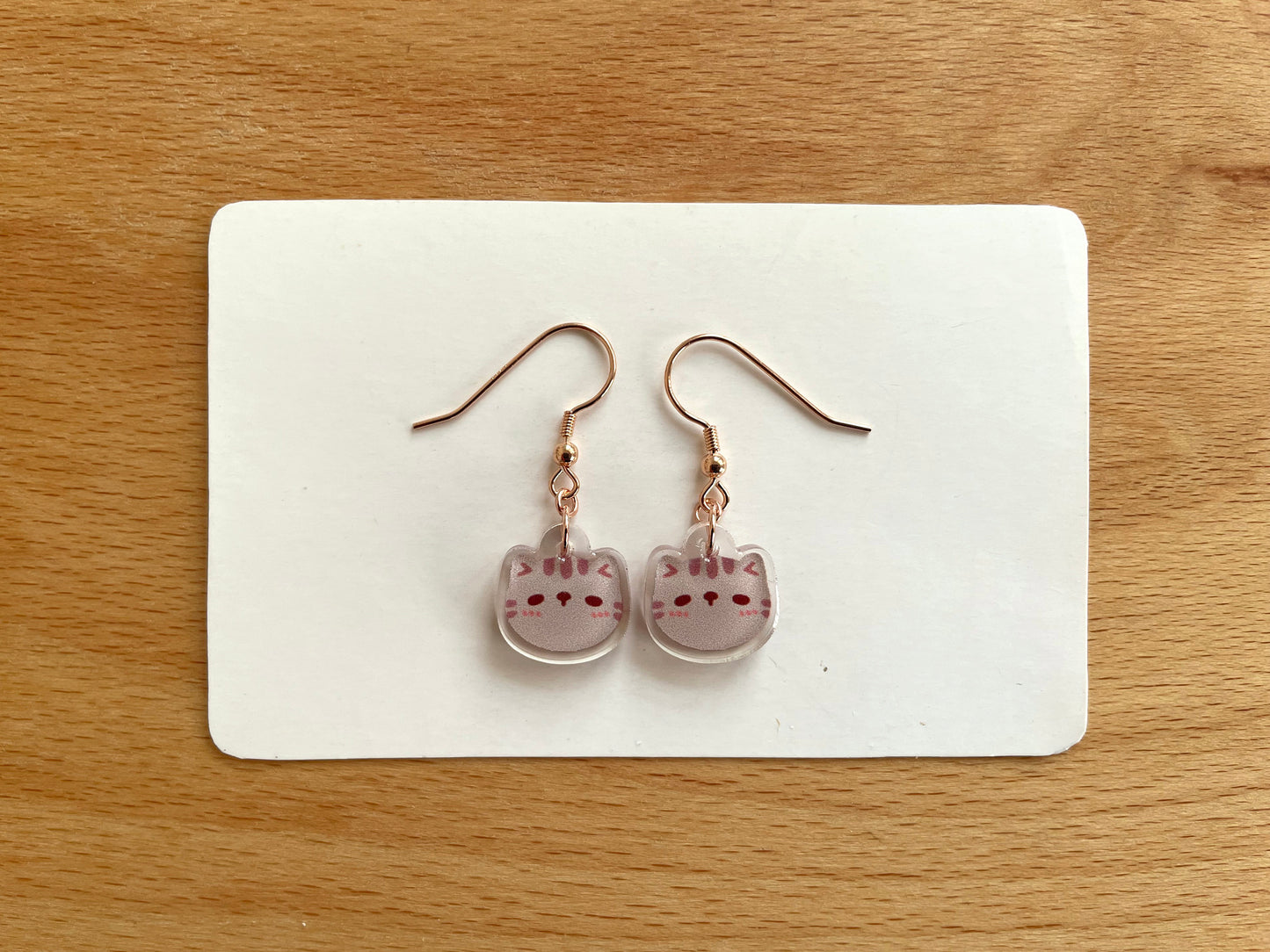 Cute Cat Face Acrylic Earrings