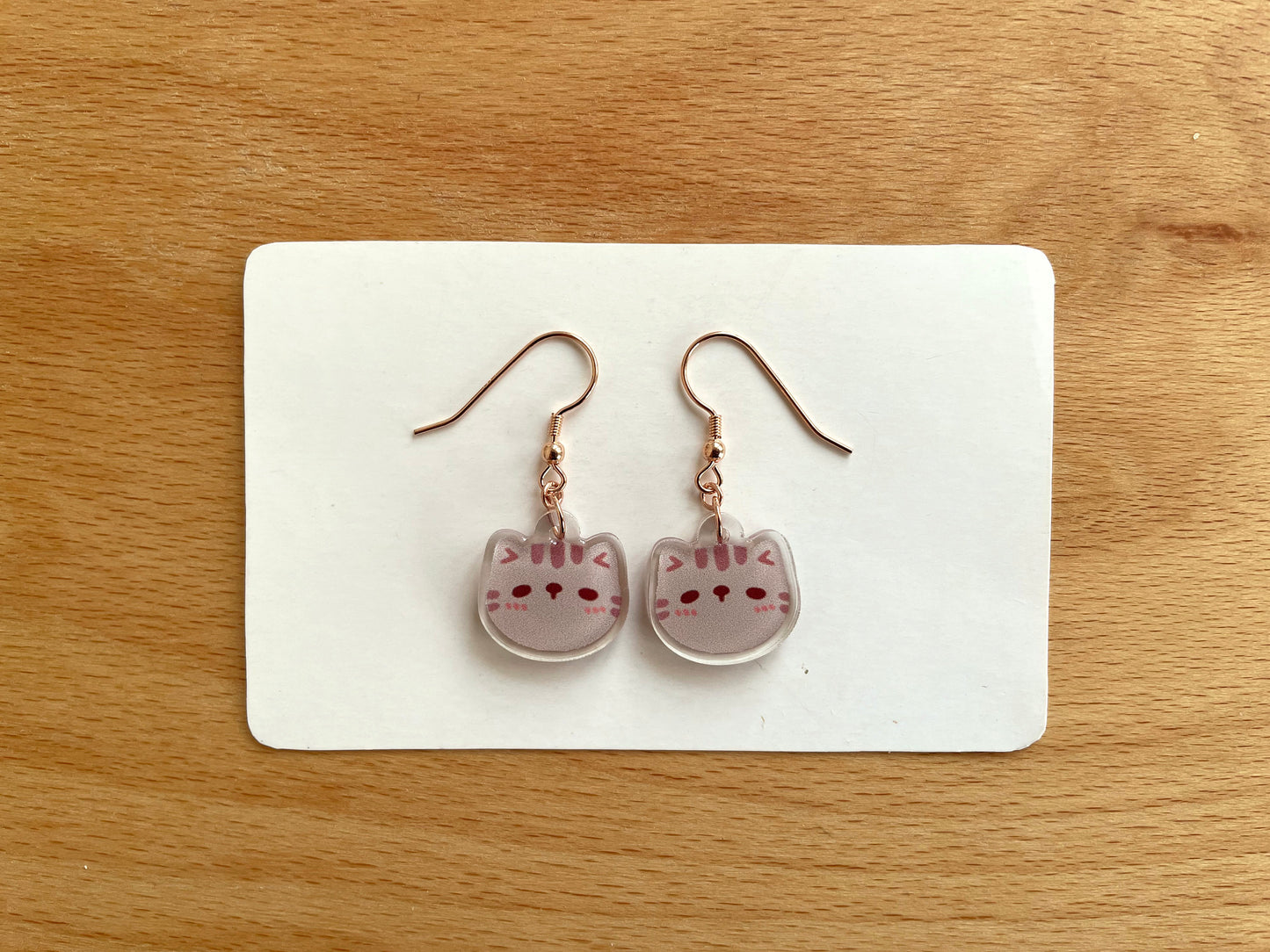 Cute Cat Face Acrylic Earrings