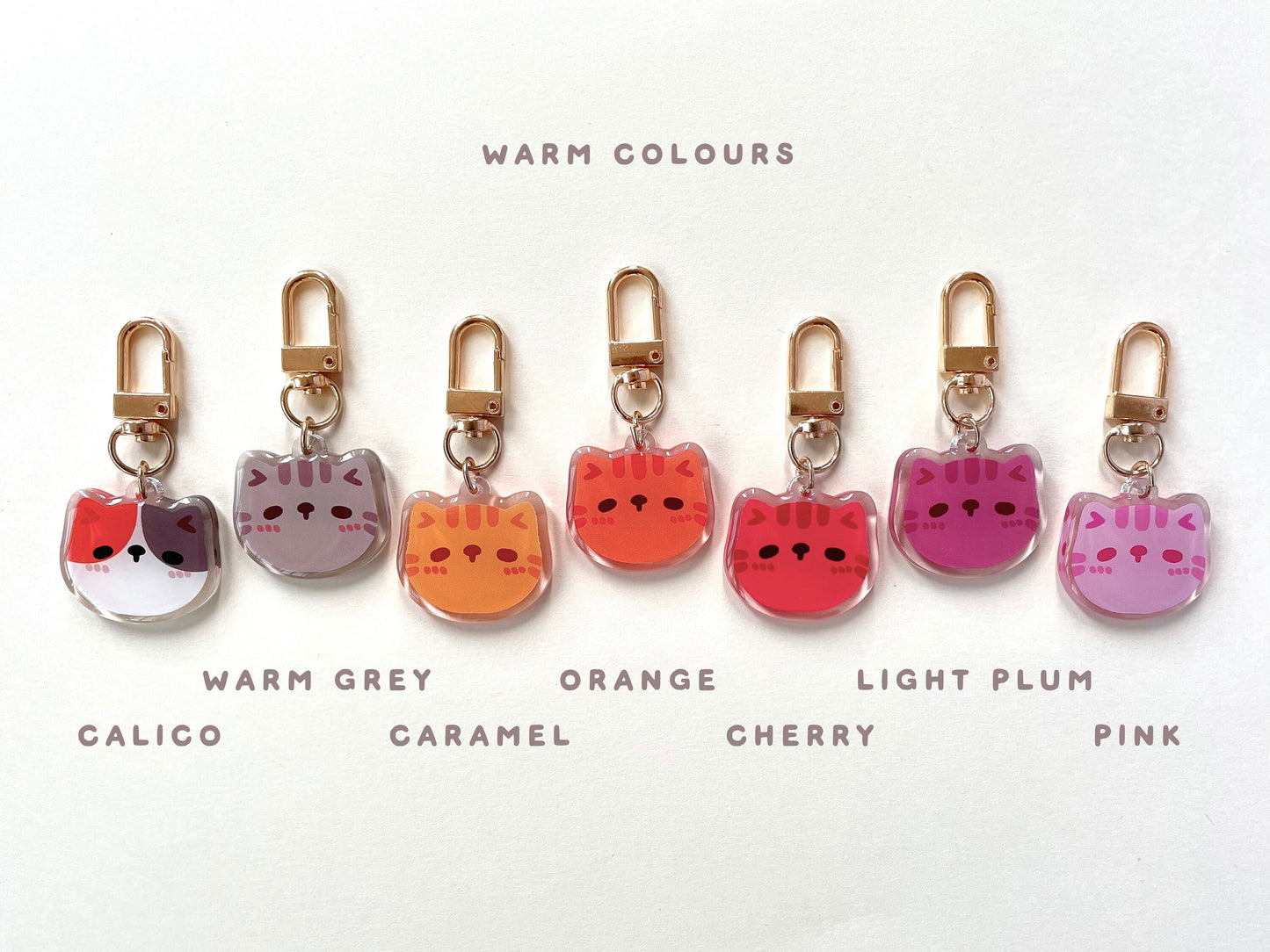 Cute Cat Face Mini Keychains