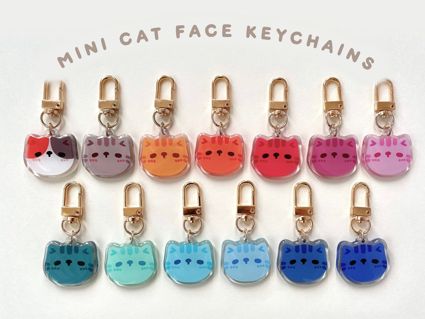 Cute Cat Face Mini Keychains